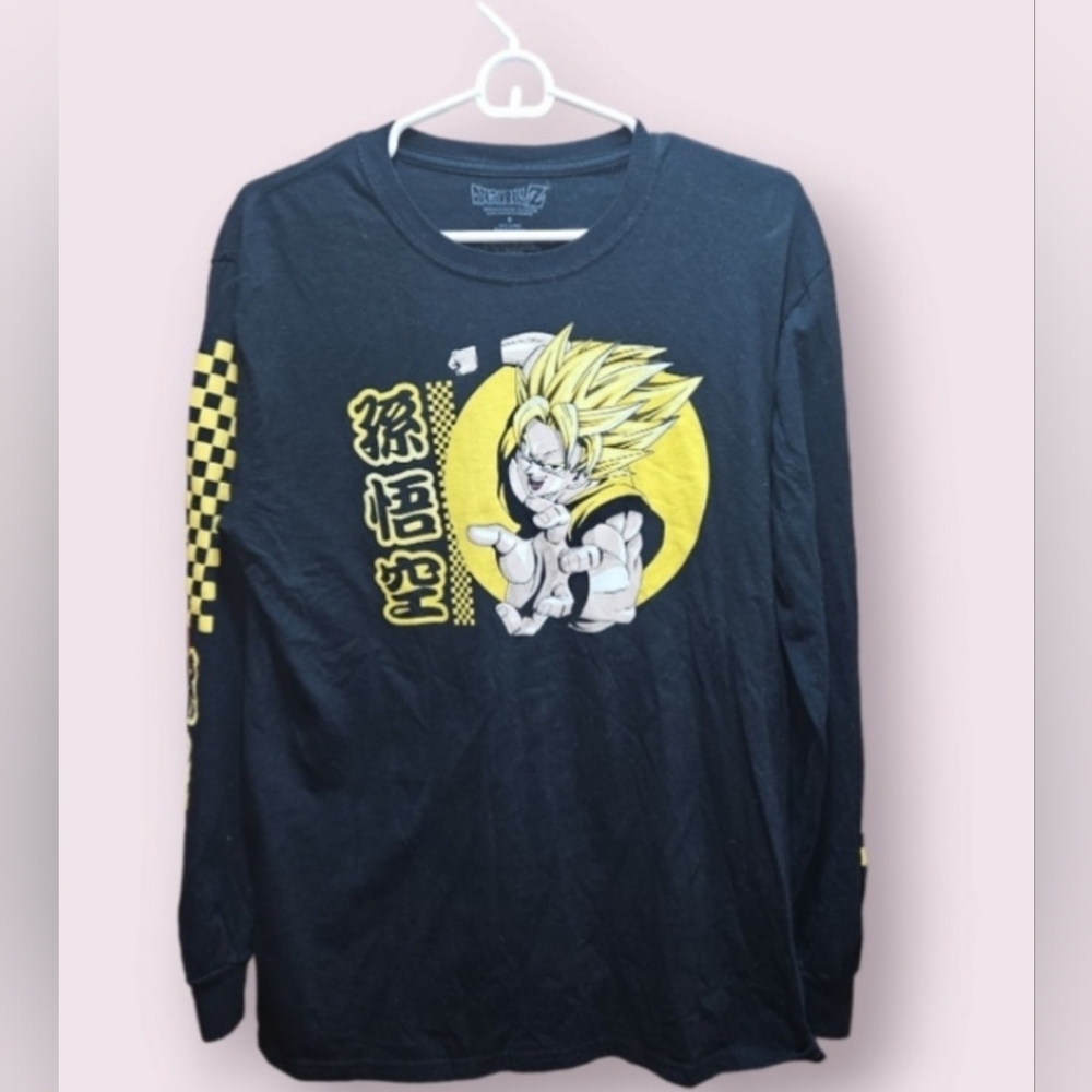 Dragon Ball Z T-Shirt Men's Size Medium , Long Sleeve Black Yellow